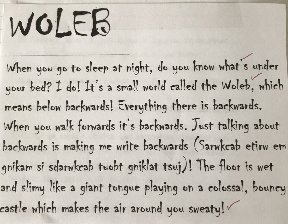 fundaysforkids's tweet photo. During my daughter’s Art week at school they used @TomFletcher’s book #TheCreakers as inspiration &amp; designed their own Creaker. She loves this book! For homework she had to describe her version of the #Woleb where they live. So proud of her!👏@PenguinUKBooks https://t.co/FMHDFN13Hb