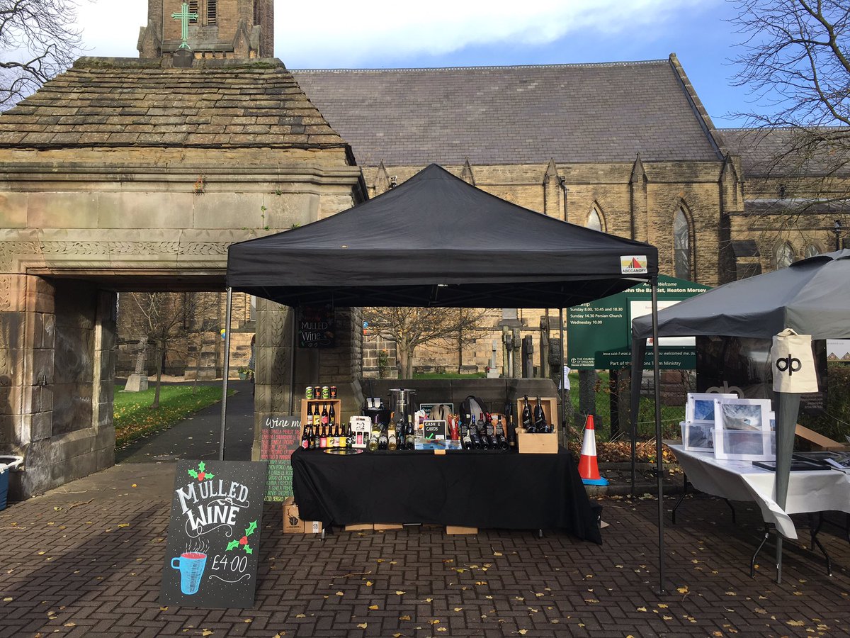 Beautiful, crisp morning here at Heaton Mersey Market! The Mulled Wine is on the go!