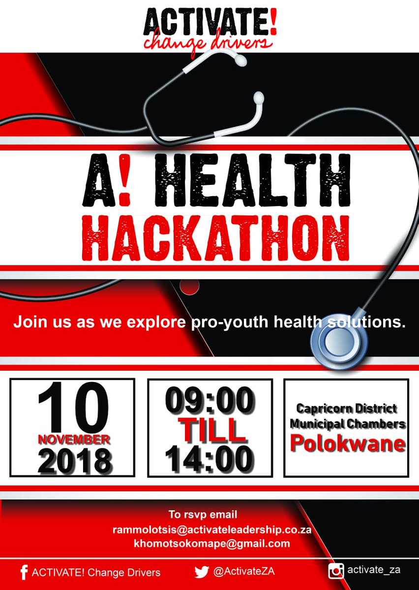 theeMzwandile's tweet image. Today @ActivateZA is at the Polokwane Council Chambers to host a health hackathon. We have hosted these social hack for change sessions in all 9 provinces with young people. #PowerForGood #CommittedToChange #payingitforward