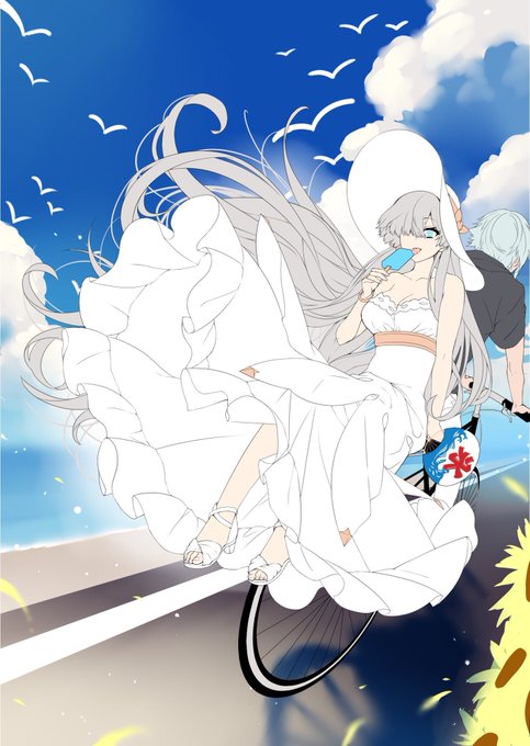 ②線画、背景
ラフでしっかり描いてたから比較的線画が楽だった

背景はどうしたらいいかなって思いながら描いてて、途中でいきなり柵が出現したりする
絵を描くときは大体そうだけどこの背景は色々調べながら描いた 