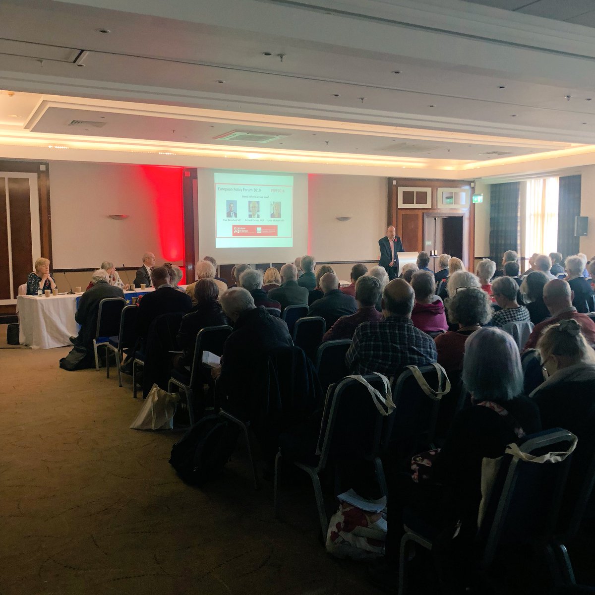 LindaMcAvanMEP's tweet photo. Great to hear from @PaulBlomfieldMP giving our #EPF2018 an update on #Brexit from Westminster.

Labour is clear - we will vote against a deal that does not meet our 6 tests. https://t.co/u44WWNRqMX