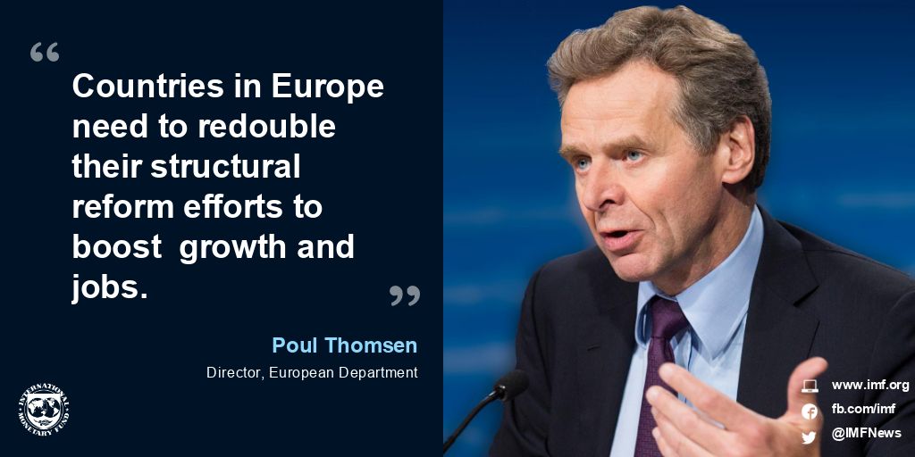 IMFNews's tweet photo. Poul M. Thomsen, Director of the IMF European Department, on our latest forecast for #Europe https://t.co/1ygP5EwUDM https://t.co/7lqCRXfVMs