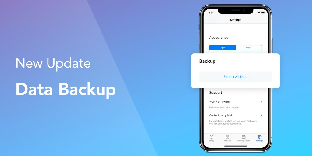 WorkAppSupport's tweet image. 🔥 New update available on the @AppStore!

You are now able to backup all your data.