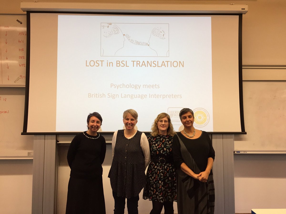 BSL lost in translation day 1! Happy people learning ⁦<a href="/HWPsych/">Psychology at Heriot-Watt</a>⁩ ⁦<a href="/HWEngage/">Heriot-Watt Engage</a>⁩ ⁦<a href="/JeminaNapier/">Prof Jemina Napier, PhD, FAHA, FAcSS, FASLI</a>⁩ ⁦<a href="/MariaGarraffa/">Maria Garraffa</a>⁩