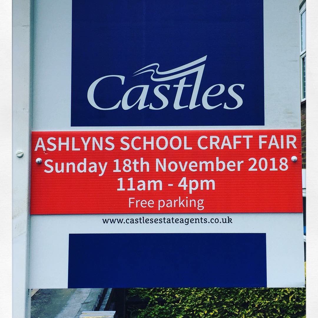 Thank you <a href="/CastlesOfBerko/">Castles Estates</a> for support Ashlyns Craft Fair #Berkhamsted with promotional boards again this year.