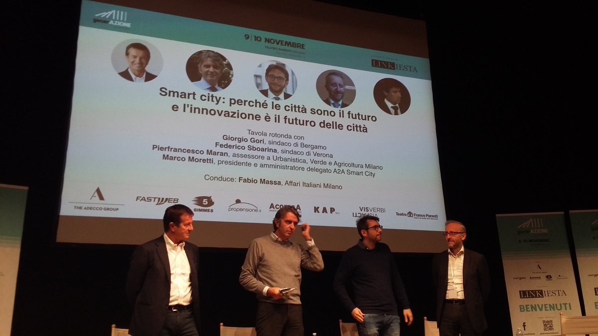 GianluSaccomani's tweet photo. Ora al Teatro #Parenti si parla di città "Smart city: perché le città sono il futuro e l'innovazione è il futuro delle città". Con @giorgio_gori #FedericoSboarina  @PierMaran #marcomoretti https://t.co/fZSWratkZG