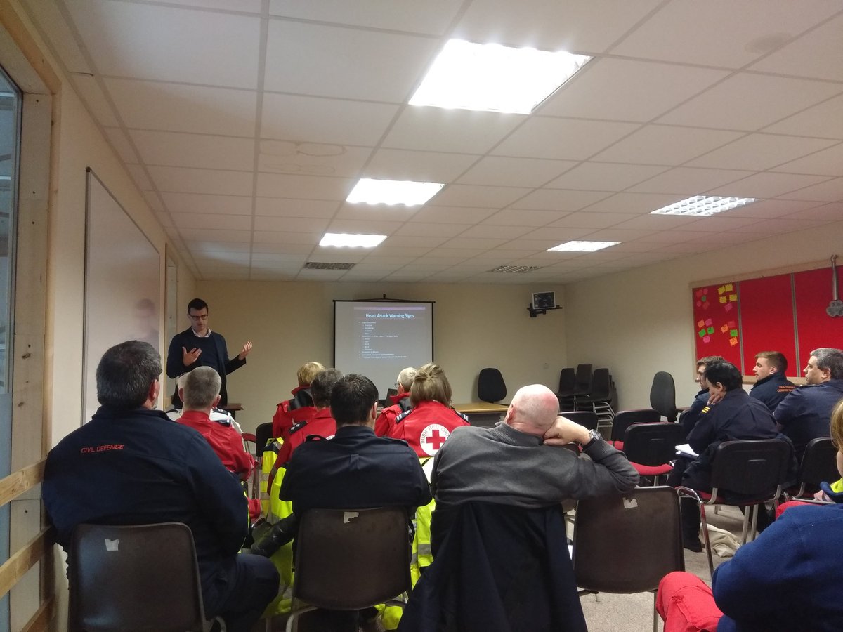 Great talk by Dr Conor Deasy on Myocardial Infarctions to members of the <a href="/irishredcross/">Irish Red Cross</a> and <a href="/CivilDefenceIRL/">Civil Defence IRL</a>