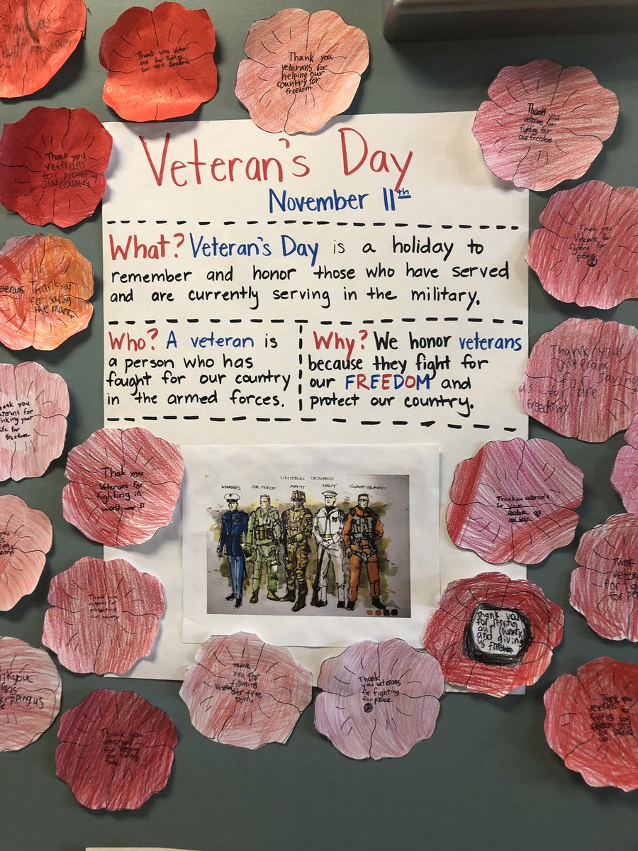Franklin Falcon 2nd Graders commemorate Veteran’s Day. #FranklinFalconsFly