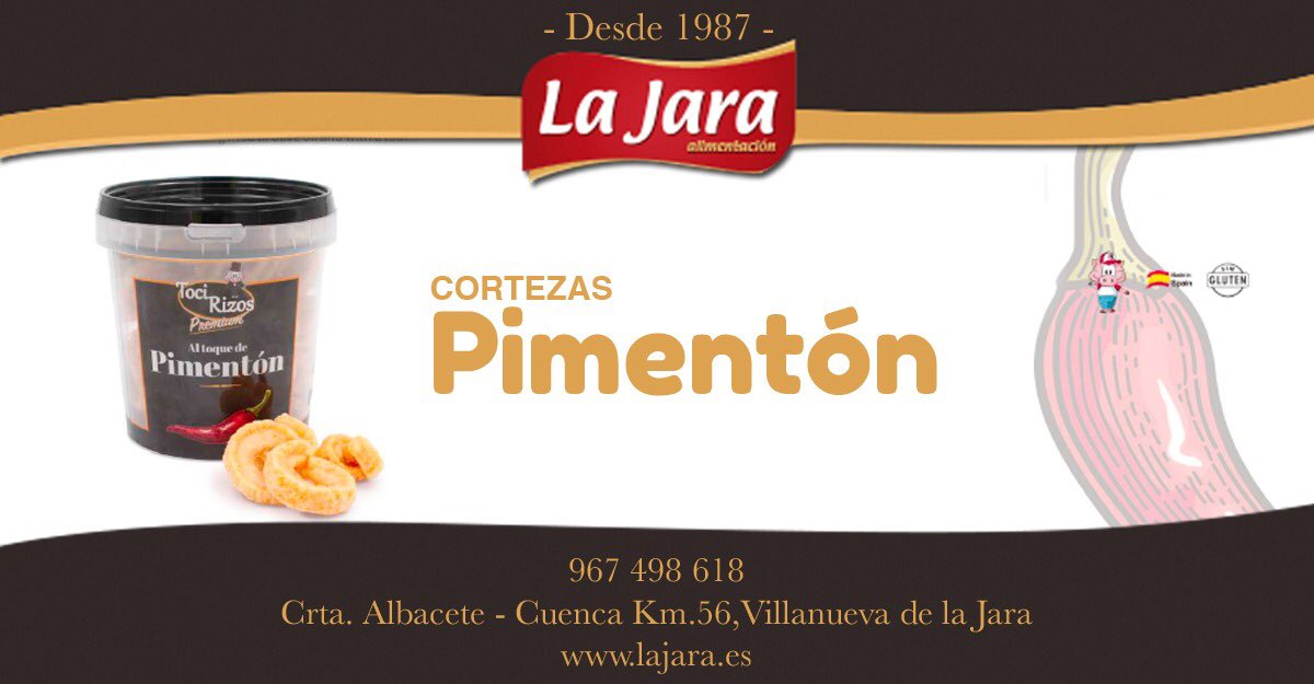 APERITIVOS | Cortezas

Con un toque de pimentón, nuestras cortezas se convertirán en el aperitivo perfecto para acompañar a una bebida fresca.

👉 Disponemos de varios formatos:
- Bolsa de 90 gr
- Bolsa de 500 gr
- Cubo de 800 gr

☎ 967 498 618 
🖥 lajara.es