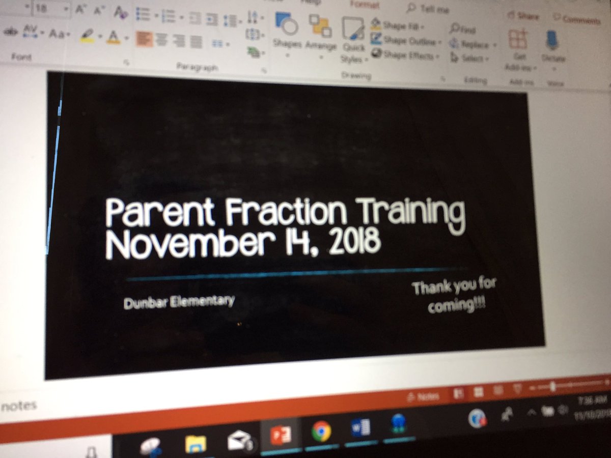 Prepping for Parent Fraction Training for 3rd grade parents. Wednesday, November 14th-8:00 AM. Getting excited!!!!