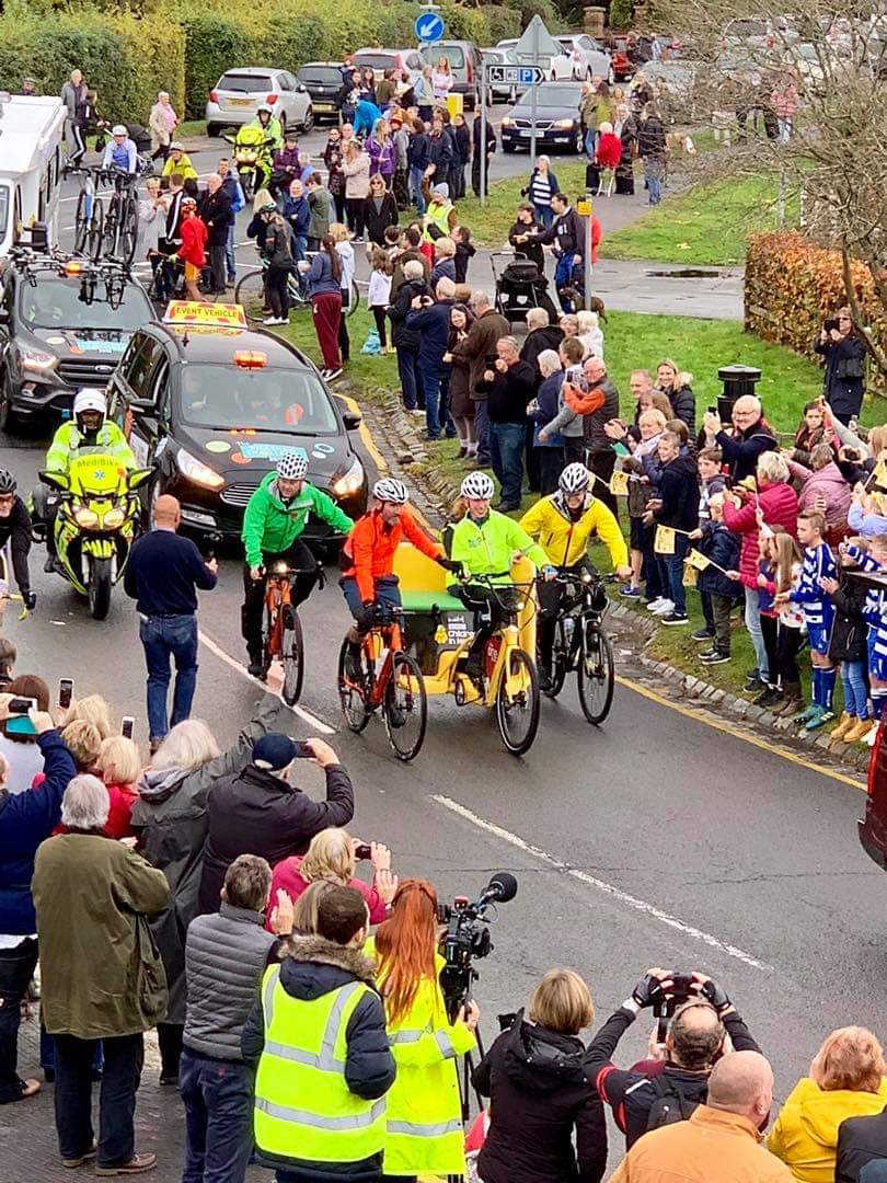 Biddenden_Poppy's tweet photo. Wonderful turnout in Biddenden to cheer Harry on #ChildrenInNeed #RickshawChallenge https://t.co/buFZsCOBjL