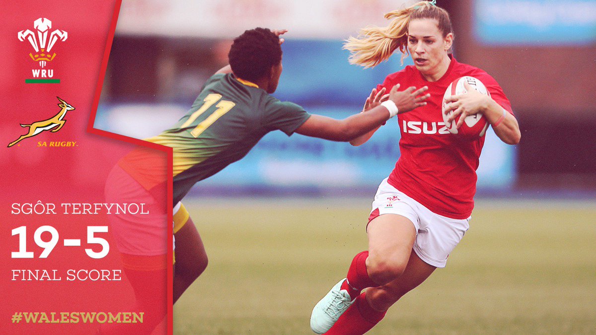 🏴󠁧󠁢󠁷󠁬󠁳󠁿 19-5 🇿🇦

A fantastic start to the autumn campaign by #WalesWomen at Cardiff Arms Park! 

🔴 Mae'r Menywod yn fuddugol! Perfformiad wedi ei sefydlu ar amddiffyn eithafol.