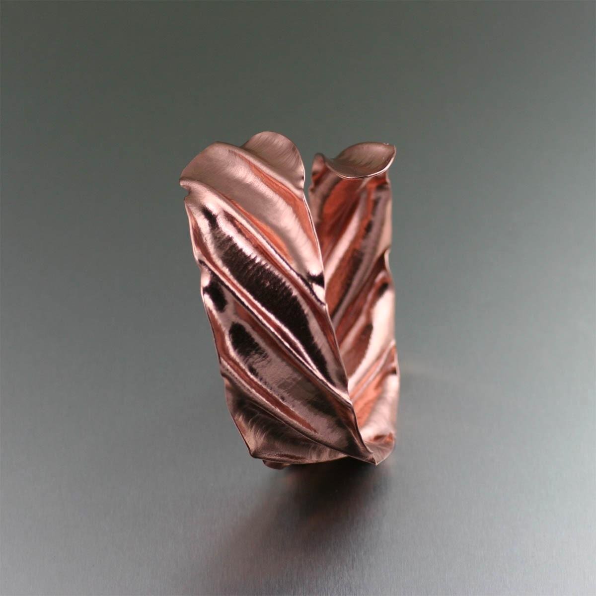 Cool Fold-formed Copper Bangle Shown on ilovecopperjewelry.com/diagonal-fold-… #CopperAnniversary #trendy