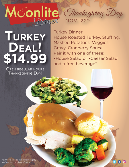 MoonliteDiner's tweet photo. Thanksgiving Day Special !! Nov. 22, 2018
Come and Join US !!!
#thanksgiving #love  #thankful #christmas #holiday  #food #photooftheday #foodporn #life #family #instagood #thanksgivingdinner #blessed #thanks #like #handmade #friends #happythanksgiving  #givethanks #holidays https://t.co/4tzA73Ve5U