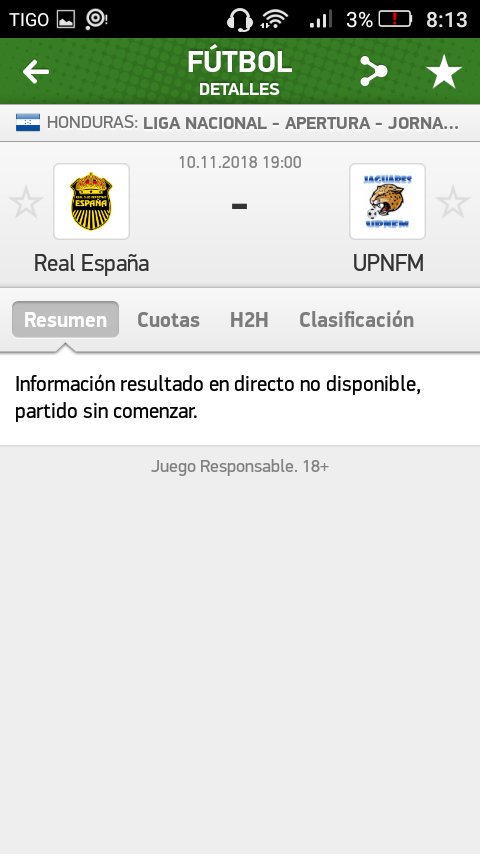 Apuesta #93
10/11/2018

Liga Honduras
Platense vs Juticalpa
Real España vs UPNFM

• Pick: Gana Platense y Real España

• Cuota: 2.56

• Inversion: $30 dolares

#Tipster #ApuestasRecomendadas #FreePicks #ApuestasDeportivas