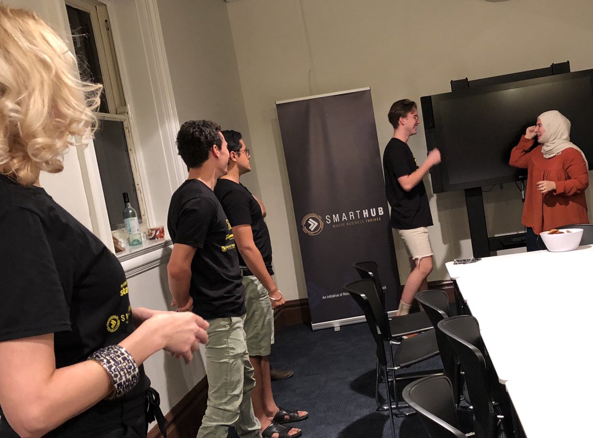SmartHubRocky's tweet photo. Lots of great friendships being formed over Miss India, Rock, Paper, Scissors, Conga Line and @gelatissimo tonight at our @techstars @StartupWeekend @SmartHubRocky. Donโt forget to follow @beachcity_life for the live updates. #SWRocky #TGSW2018 #foundersfirst #culture https://t.co/dSPwZUrEVk