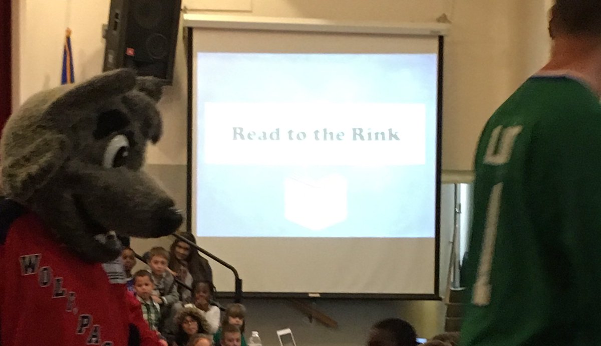 MrEricFeeney's tweet photo. It was great to have @SonarWolfPack &amp; @WolfPackAHL bring the “#ReadToTheRink” reading initiative to our students! #READ https://t.co/KUz23r70yt