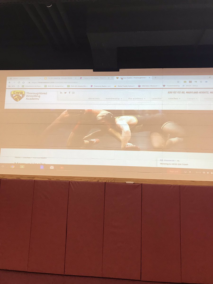 mhauckjr's tweet photo. Can’t wait for a great day of wrestling with @twamissouri He is already on the wall. 4mats out so we have space! I once heard, “If you build it they will come.” #RollaPride https://t.co/aUL91XVq6x