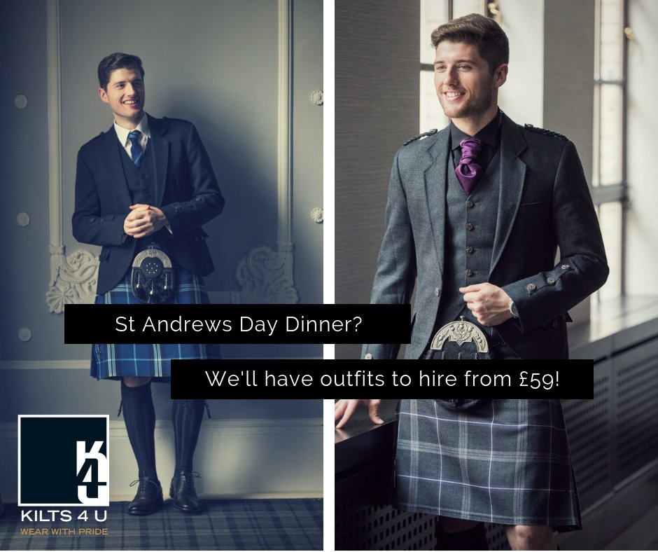 Do you have a St Andrews Day function coming up &amp; you're looking for an outfit?

We're running a St Andrews Day offer where outfits will be available to hire from £59! Everything right down to the cufflinks!

Visit in store or buff.ly/2DbSM7d to see our full range.