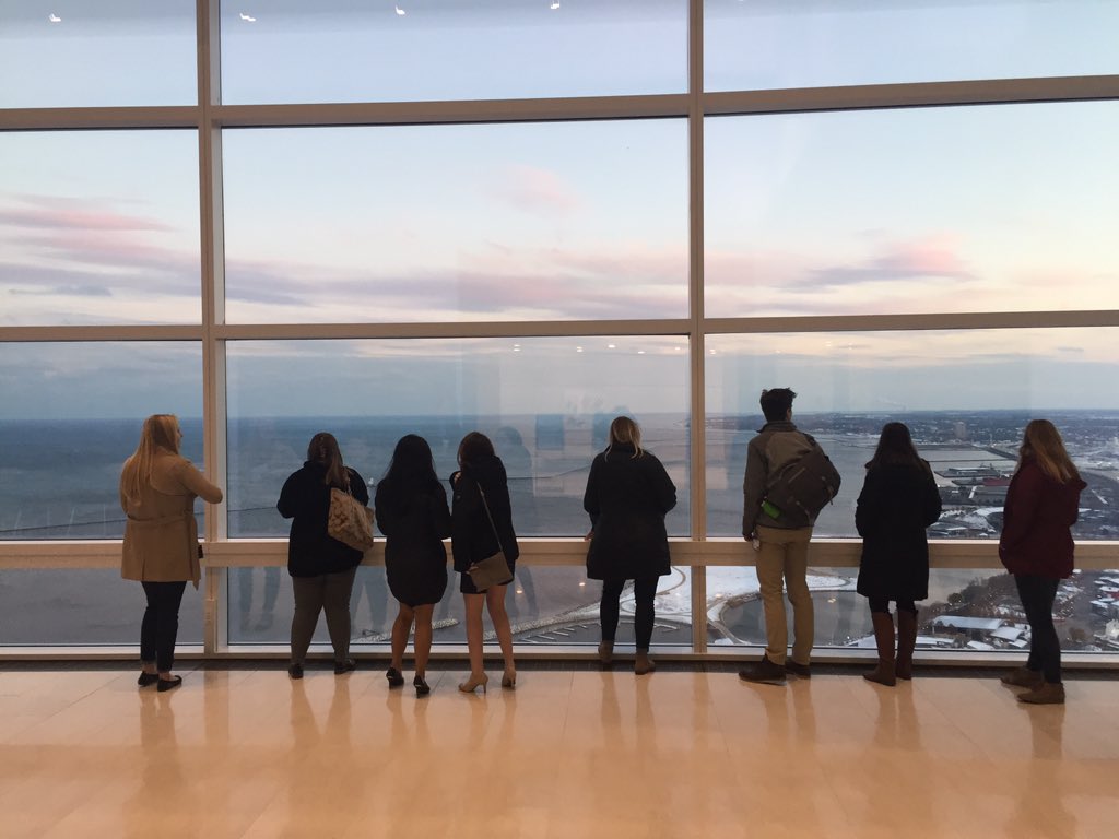 GilkersonNathan's tweet photo. Incredible views from the @NM_MKE tower. Big *thank you* to @micktrevey for hosting @MarquettePRSSA! #WeAreMarquette https://t.co/Lq63hwSx3W
