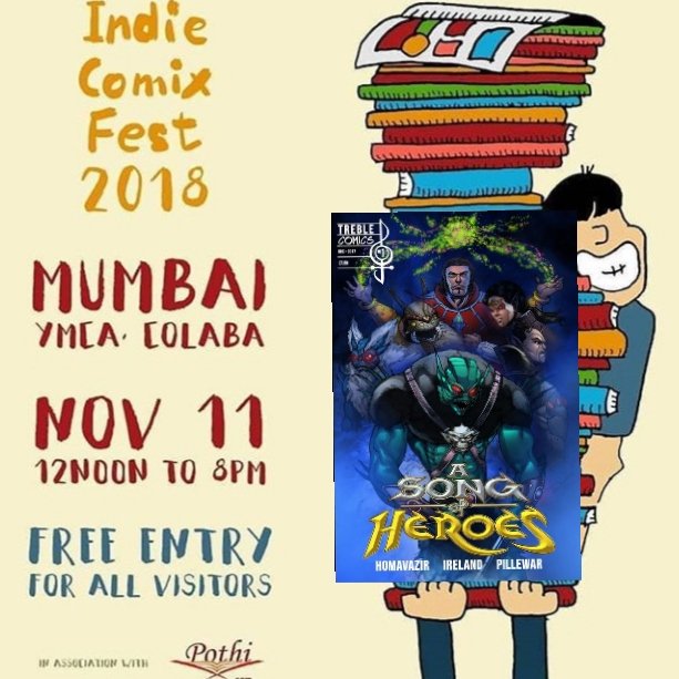 We will be at Indie Comix Fest in Mumbai, India tomorrow!  Jazyl will be there with copies of our book. STop by Jazyl's table!  He has his manga @beastlegion_webcomic there too!

#indiecomixfest #indiecomixfest2018 #manga #webcomics #mumbai #comicconmumbai