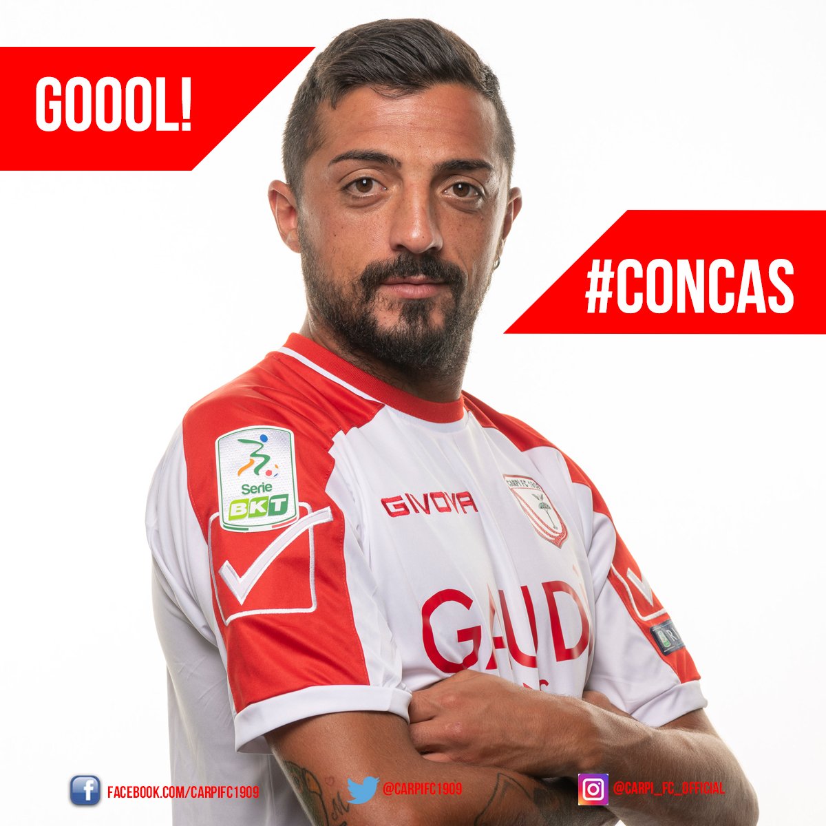 ac_carpi's tweet photo. ⏱️4⃣0⃣st
G⚽️⚽️⚽️L! #CONCAS LA RIAPRE DI TESTA!
#CarpiBenevento 1⃣-2⃣
#CARBEN
#FORZACARPI ⚪️🔴 https://t.co/t5D97KIKw4