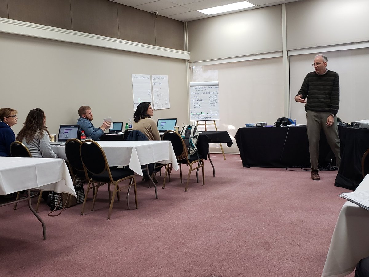 artimm2's tweet photo. Daren Starnes using simulation activities to build conceptual understanding of confidence intervals with #APStat teachers @AdvanceKentucky #FallForum18! https://t.co/hPZAy1BD32