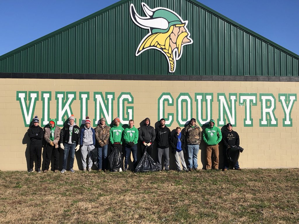 WestVigoVikings's tweet photo. Education goes beyond the four walls of a building.  Cold November morning, we have numerous students out cleaning the streets, alleys, and sidewalks of WTH.  All groups have “adopted” an area of WTH and will keep it up all year.  #Proud 1/3 https://t.co/5fJwKcG8W6