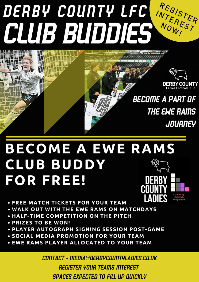 DCFCWomen's tweet photo. ⚽️ CLUB BUDDIES| If you want to join @TotonUnited as a #EweRams Club Buddy, head to https://t.co/LpHrNc43cw to learn more about the scheme and to sign up now! 

We have numerous teams signed up for the season with just a few spaces left so don't delay and join us now! https://t.co/UzWohmJ75Q