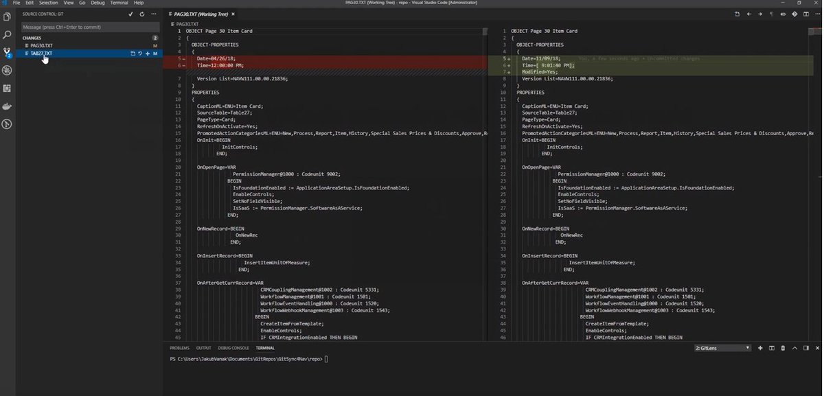 vanakjakub's tweet image. I have just finished something I started many months ago :) I know this is obsolete in #msdyn365bc world but for those still working with #cside #msdynamicsnav this could be quite useful. C/SIDE-Git integration. There is practically no dependency needed. 
youtu.be/vQu5FigzQbs