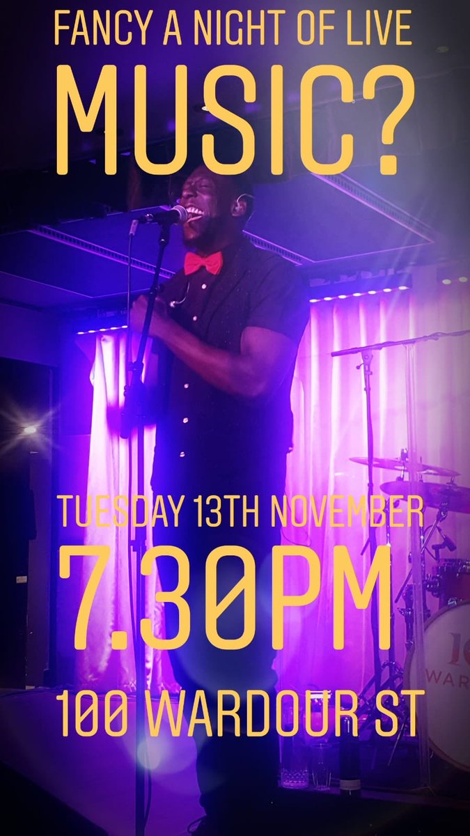 So it's that time of the month again when The SoundHouse Band puts on a show at 100 Wardour St. 

I think you should be there. So come get a drink, a meal, good company and best of all; great music this coming Tuesday. #beamong #freeentry #positivevibes
