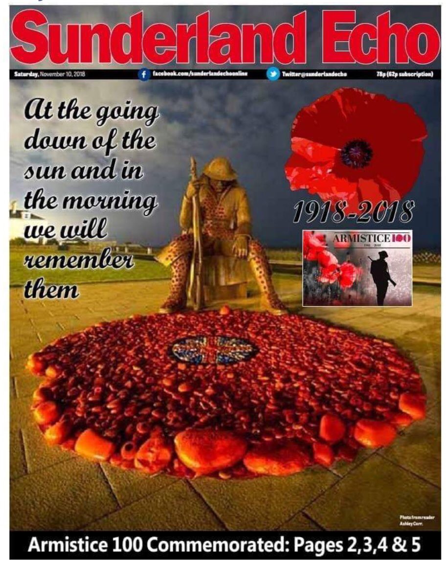 Eleven ‘o’ One (Tommy) on front page today . #WeWillRemember . Photo by Ashley Corr
