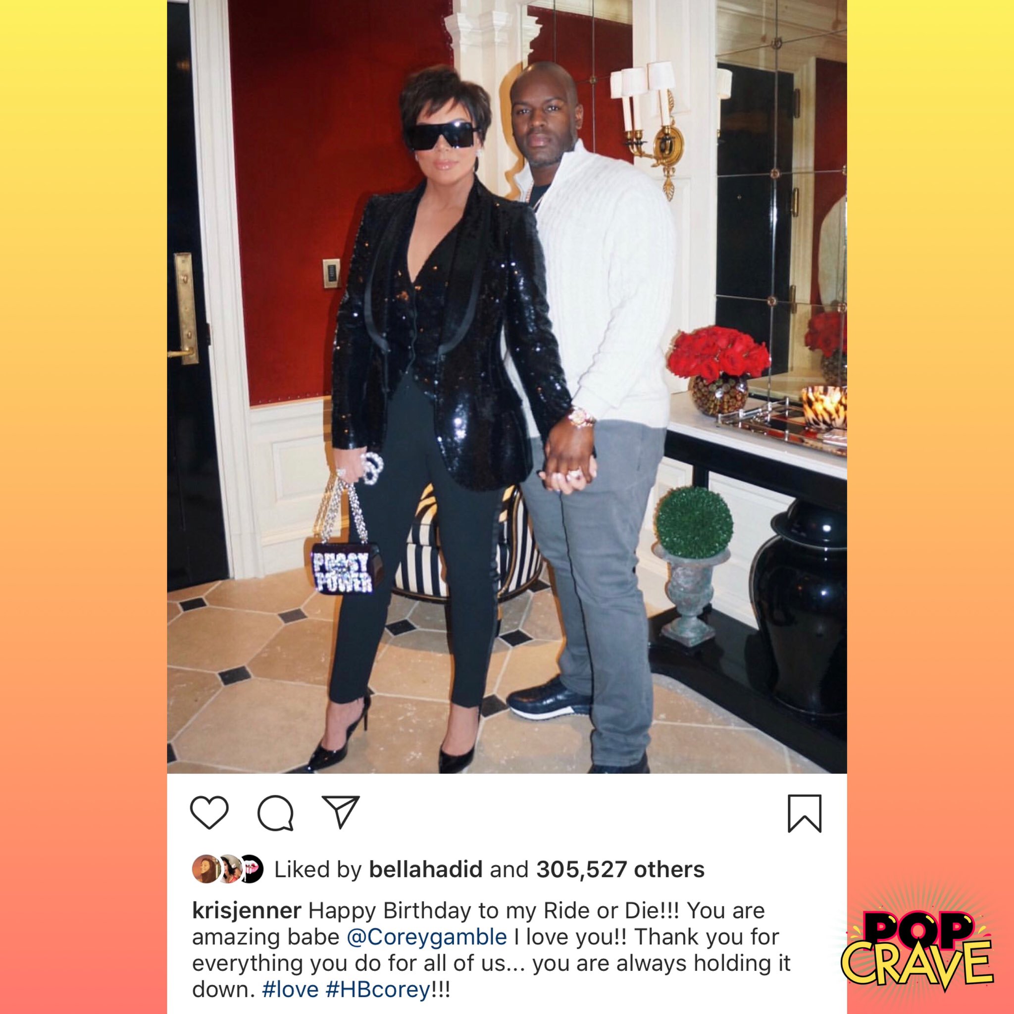 Kris Jenner wishes her boyfriend Corey Gamble a happy birthday. 