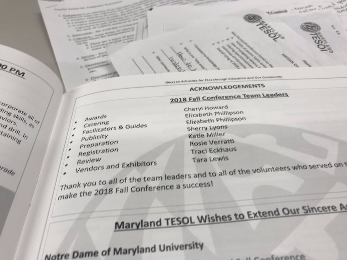 RaedaZ_fcps's tweet photo. Strong FCPS representation at the 2018 MDTESOL Conference. #mdtesol2018 #elfcpsmd https://t.co/4zka1v7Zib