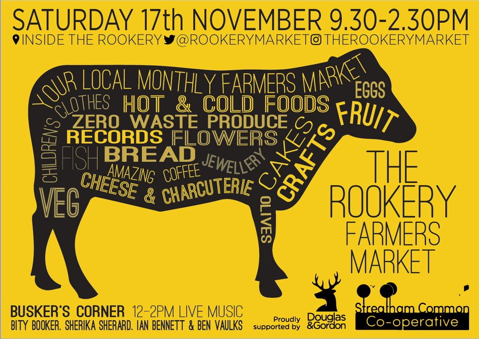 Sat 17th: <a href="/FishTaleUK/">Fish Tale</a> <a href="/EstateOfficeCof/">Estate Office Coffee</a> @LentoofLondon <a href="/Breadbreadhead/">Bread Bread Bakery</a> <a href="/cbgourmet/">CHILLI BROTHERS</a> <a href="/ComfortandJoyCP/">Comfort & Joy</a> GillWingFarm <a href="/KerryWrenCakes/">Wren Cakes</a> <a href="/choceloise/">Chocolates by Eloise</a> @fruitionuk @rebeccamflowers <a href="/TurnstyleRecor1/">Turnstyle Records</a> <a href="/sherikasherard/">Sherikasherard</a>  @BityBooker <a href="/Farrago_/">Farrago</a> Nou Moon, Sustenance, PeanutButterDreams, Cosy Cubs, Veg