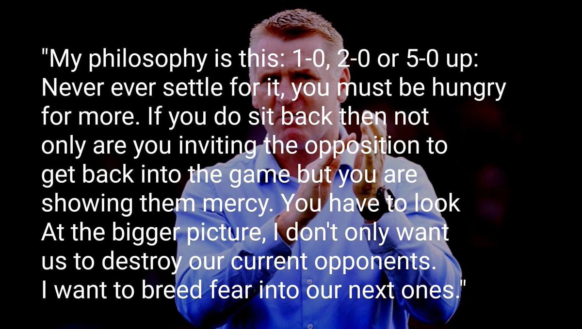 Been waiting an age for an #avfc manager to have this philosophy. #marvellous #musictoourears #utv #DeanSmithsclaretandbluearmy