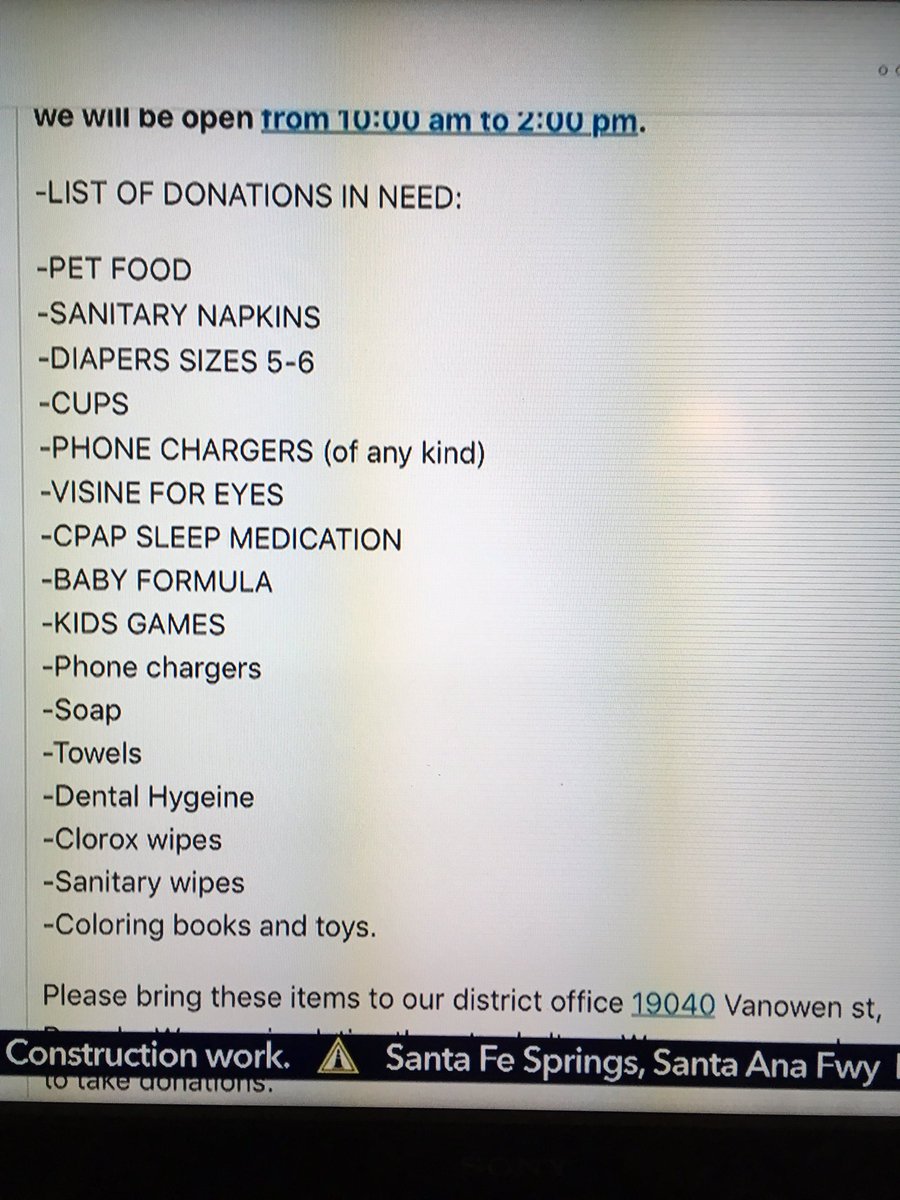 DCtheBruin's tweet image. Per @KTLA, they are collecting items for fire victims in Reseda on Vanowen Blvd. There’s an LA city councilman’s office  there so that might be the spot. 19040 Vanowen. 
#WolseyFire
#FireHelp
#MalibuFire #BellCanyonFire #AgouraHillsFire #SimiValleyFire #CaliforniaFires