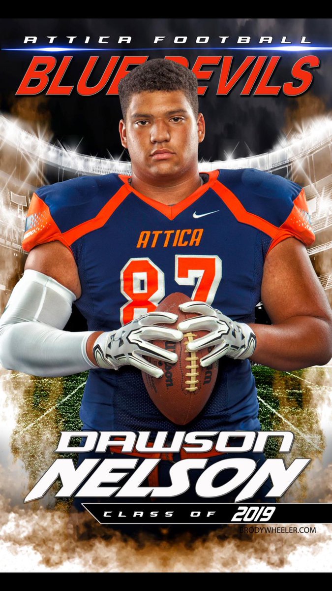 NYMadeFootball's tweet image. Congrats to Captain DE/K/TE Dawson Nelson on his selection to the Eddie Meath Section V All-Star Game!! Nov 18th @ 5pm at University of Roc. #AtticaFootball #BigD #Natural