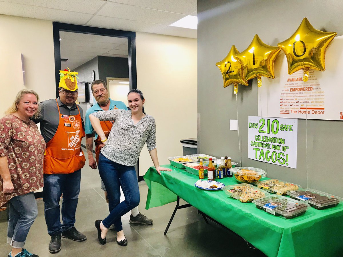 Taco celebration to our Poway team for continuing on working safe! #210days Safety first!!!! <a href="/NotoKara/">Kara Noto</a> <a href="/Laura_BMata/">Laura Mata</a> <a href="/DepotJake/">Jake From Home Depot</a> <a href="/jptorresSM/">J.P. Torres</a> @ShawnEvans8949 <a href="/JabarrBean/">Jabarr Bean</a>
