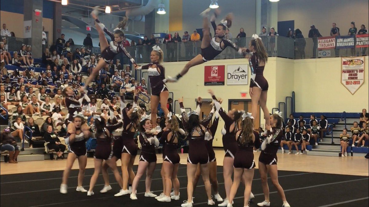 BCPSAthletics's tweet photo. @perryhallath & @HerefordHSBulls both placed third in their respective classifications at the state cheer competition today!! Way to represent @BaltCoPS ladies! @BCPSSportsScene π₯π₯ https://t.co/PVBGupgPu1