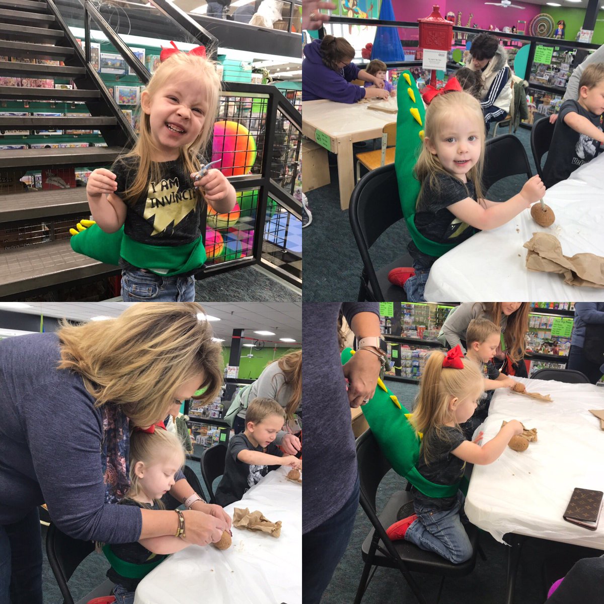 ToyStoreTopeka's tweet image. The dinosaurs enjoyed all the young paleontologists today. It was Dino-riffic! #dinovember #kidtivity #dinodig #topcity #topekatoyologist