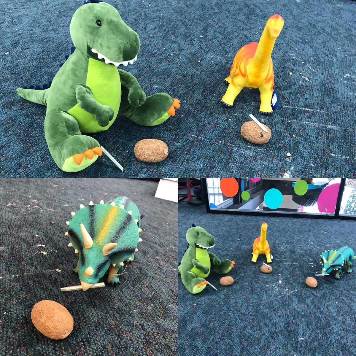 ToyStoreTopeka's tweet image. The dinosaurs enjoyed all the young paleontologists today. It was Dino-riffic! #dinovember #kidtivity #dinodig #topcity #topekatoyologist