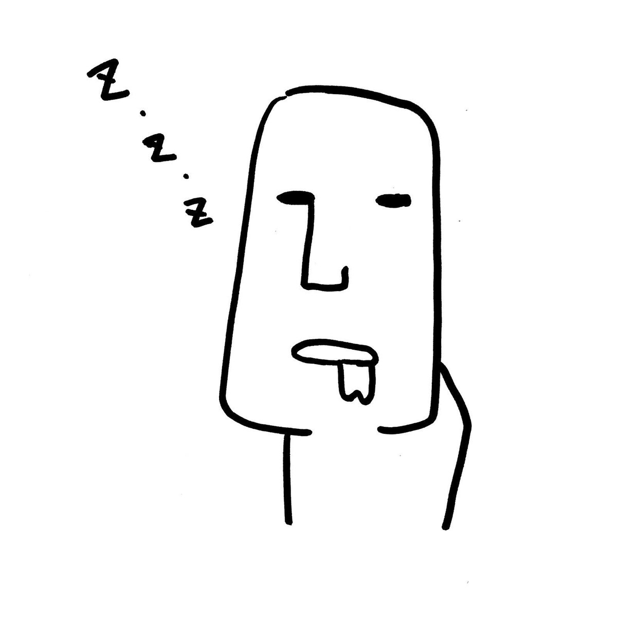 カッパのつぶやき Pa Twitter 眠い モアイくん モアイ像