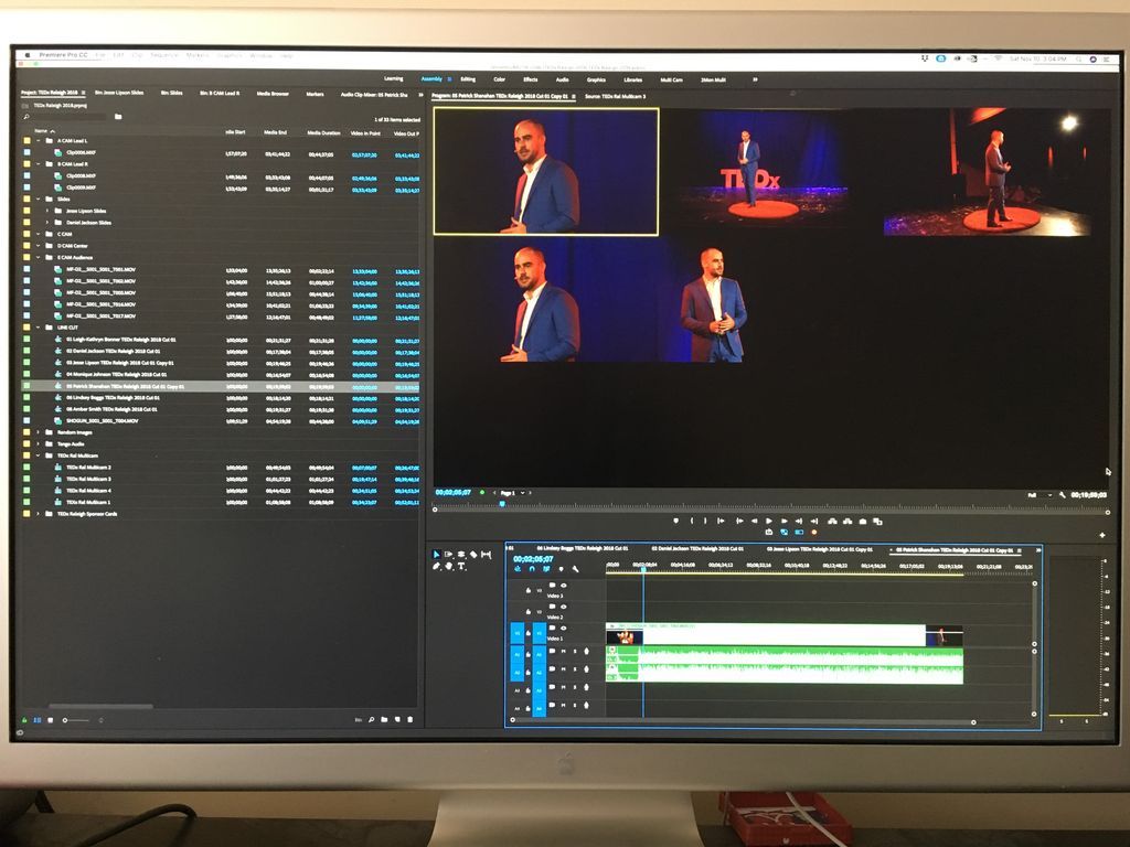 Editing <a href="/DenimBuffalo/">Buffalo Denim</a>'s <a href="/TEDxRaleigh/">TEDxRaleigh</a> talk, among others. Thanks <a href="/zoningmedia/">Aravind Ragupathi</a>!