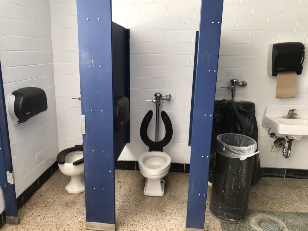IWHSraiders's tweet photo. Many were shocked to see the condition of our locker rooms where there are no quick &amp; easy fixes. Due to asbestos, simply removing the broken urinals would cost approx. $93,000! #iwhsraiders https://t.co/qpdbEPnPBL