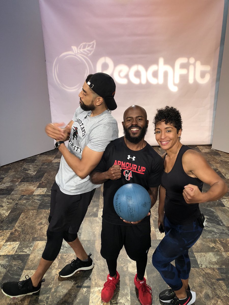 _peachfit's tweet image. Our stars Kara &amp;amp; Jermaine with Clark Atlanta University’s Marcus Kendrick💪🏽🐾 #peachfit #clarkatlantauniversity #fitnessworkout @boss1dawg @pantherfitcau