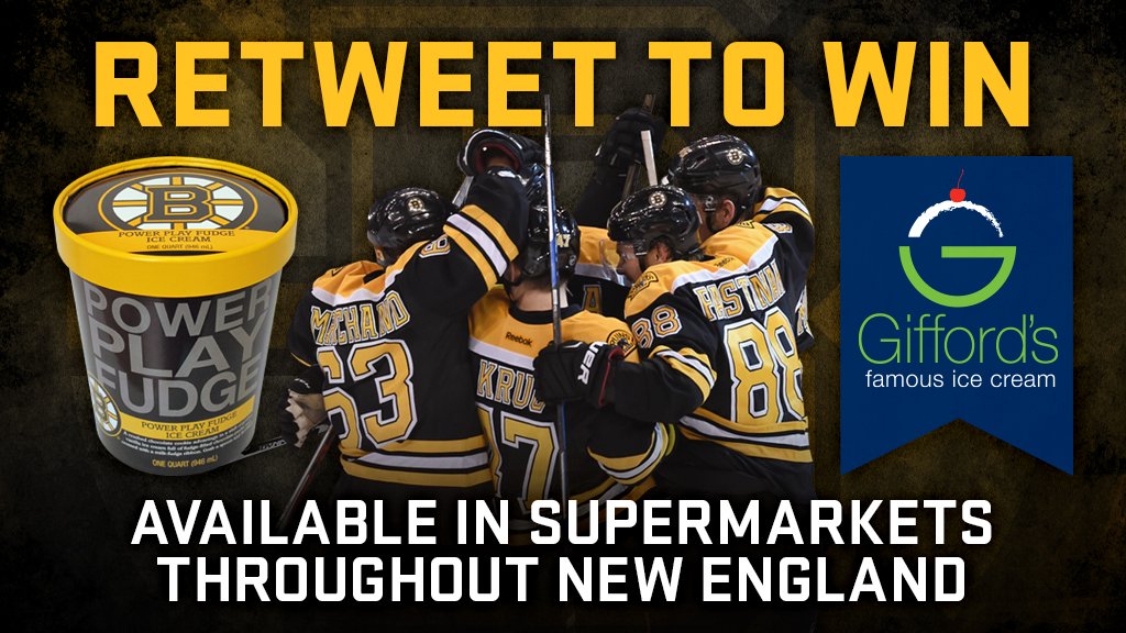 .<a href="/pastrnak96/">davidpastrnak</a> picked up his second power-play goal of the night to cap his hat trick. Retweet for your chance to win a quart of <a href="/GiffordsMaine/">Gifford's Ice Cream</a> Power Play Fudge.🍦