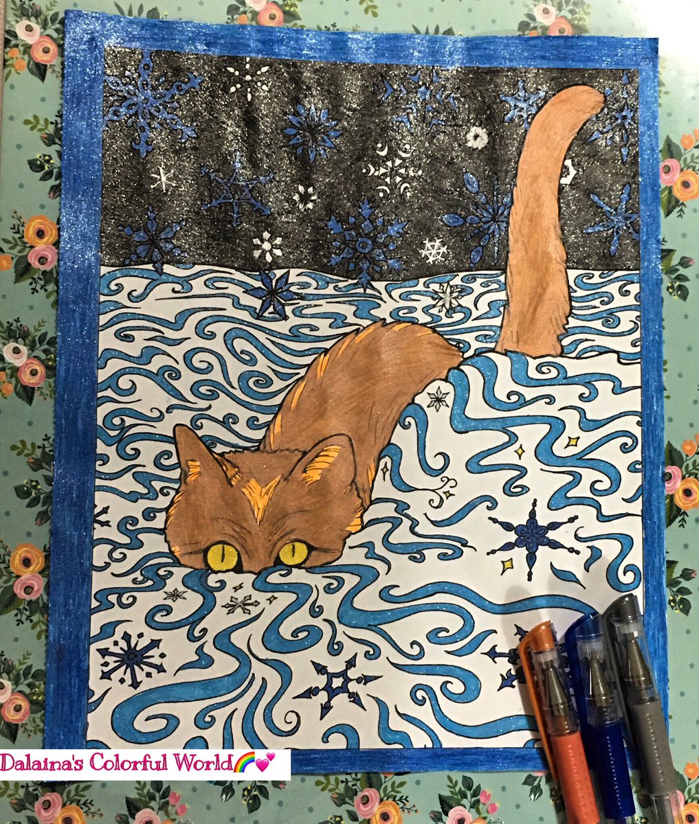 bonbonsandbooks's tweet image. Done! Last one for this wintery night ❄️ #Glittergelpens by @coloritcom ! #CurrentProject from #Zendoodles the book is #WinterWonders using #glittergelpens ! #adultcoloring #myhobbies #dalainascolorfulworld 🌈💕