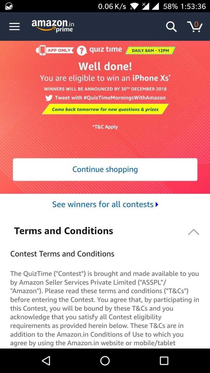 Gbb29's tweet photo. #quiztimemorningwithamazon yay https://t.co/ODTEIQ8YIx