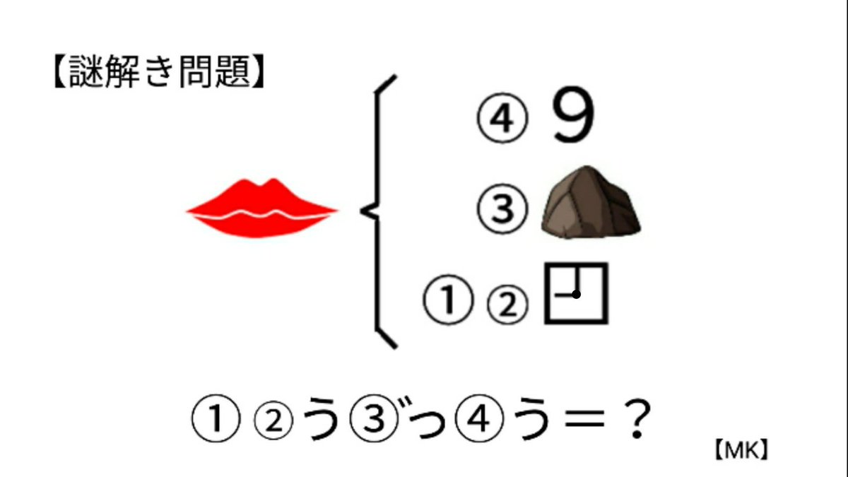 謎解き制作集団 Mk على تويتر 謎解き問題 Q 87 ヒント 何をするときに口を使いますか まずは右のイラスト を平仮名に直してみましょう